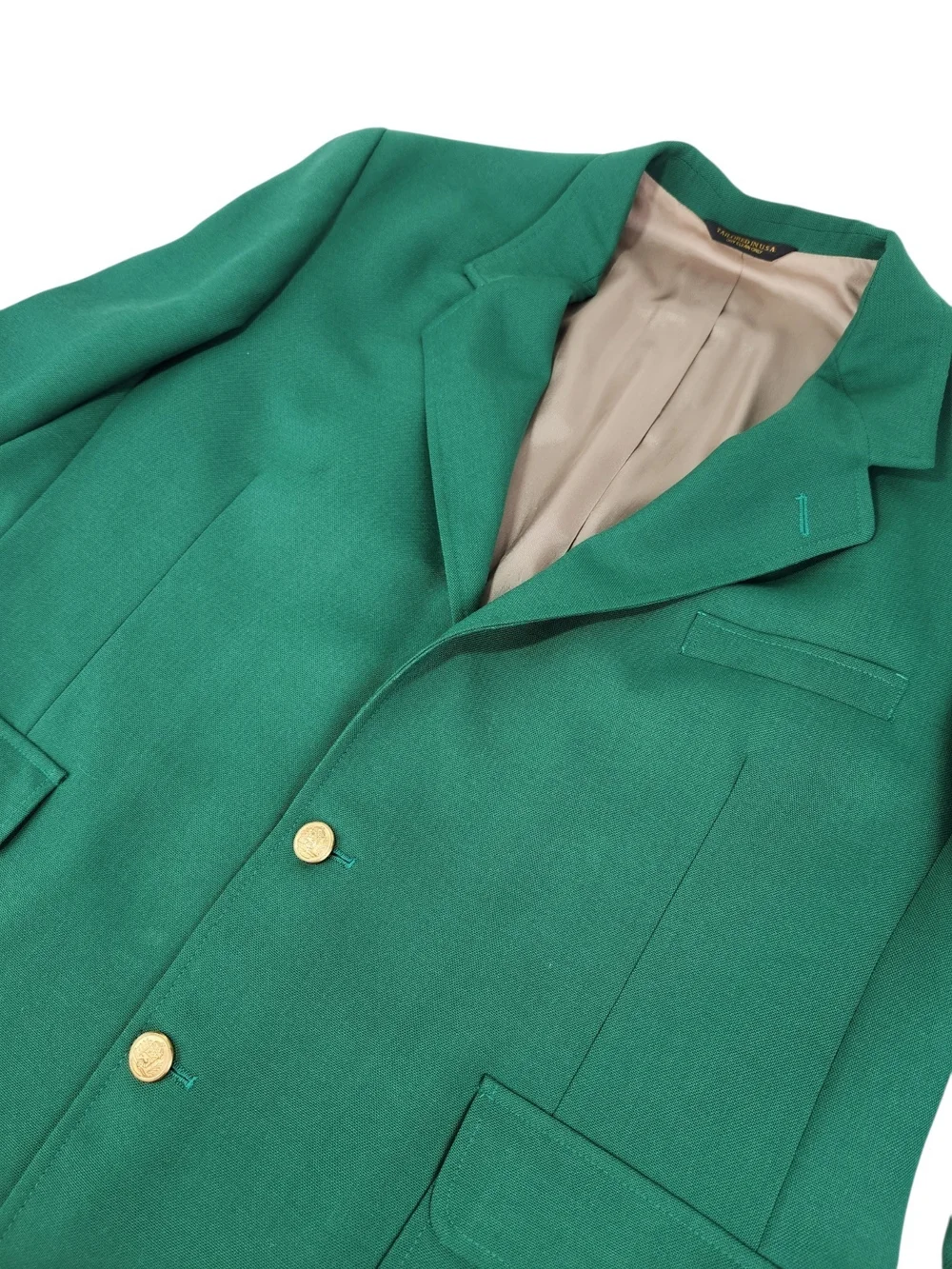 Vintage Hubbards Men’s Green Blazer 48L Gold Button Preppy USA Made Country Club